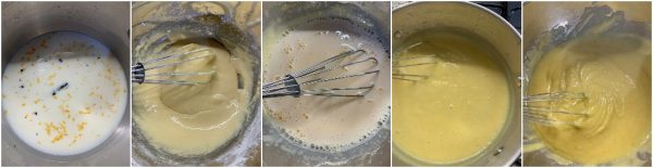 preparazione crema al mandarino e vaniglia