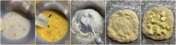 preparazione trecce di brioche con crema pasticcera